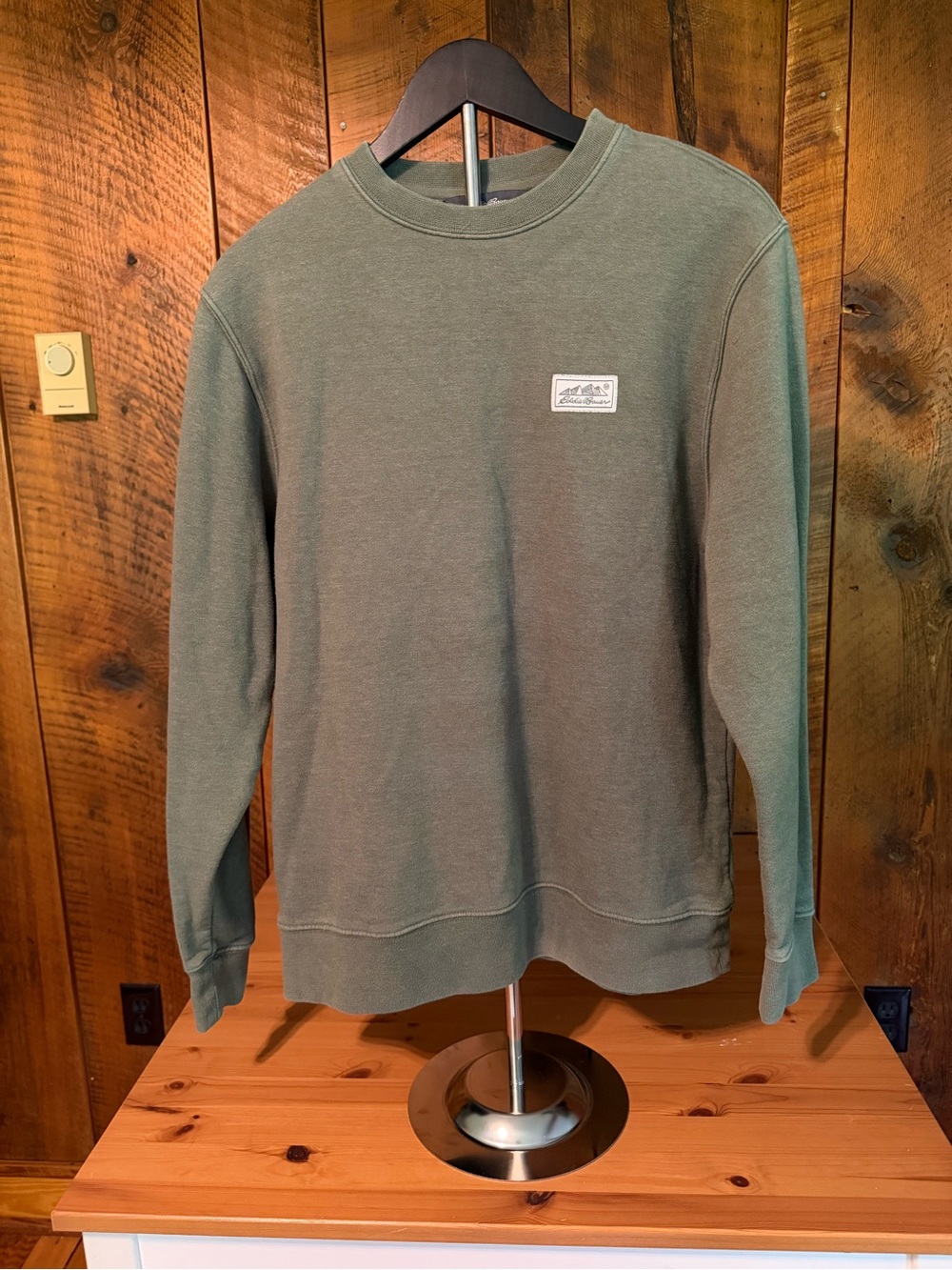Eddie Bauer Heather Olive Heavyweight Crewneck Sweatshirt • Gorpcore Boho Size S